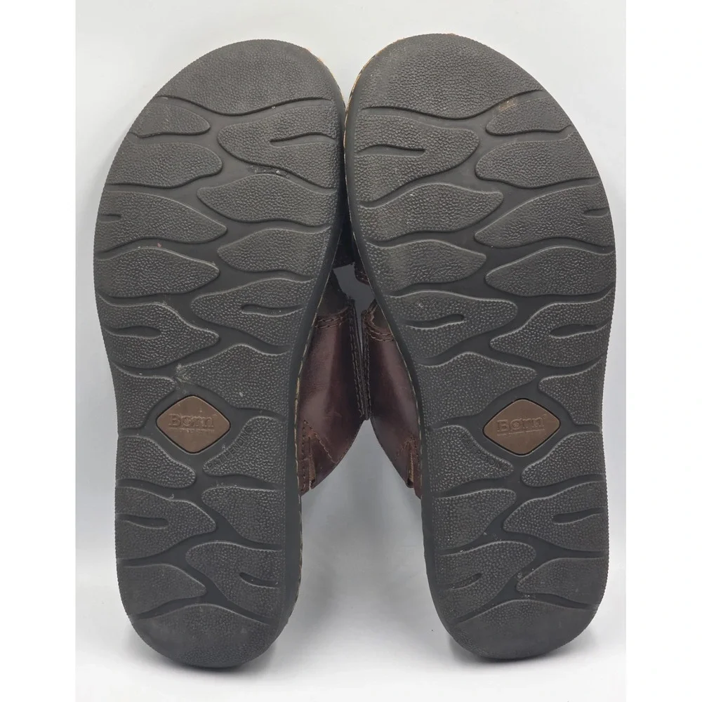 Born Crown Robert Slide Sandals Mens 11M Brown Leather Comfort Slip On